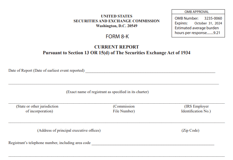 What is a 8K&nbsp;form?